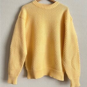 Vintage Circuit Chunky Knit Crewneck yellow Sweater L